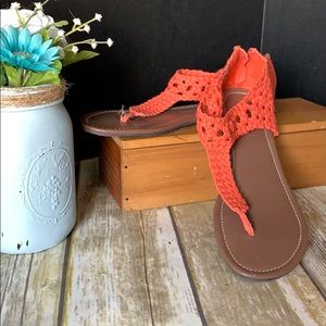 Coal color zip back sandals